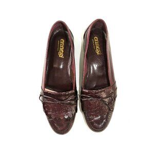 Ennesi Cordovan Brown Leather Kiltie Tassel Loafers Slip On Shoes Mens Size 8.5